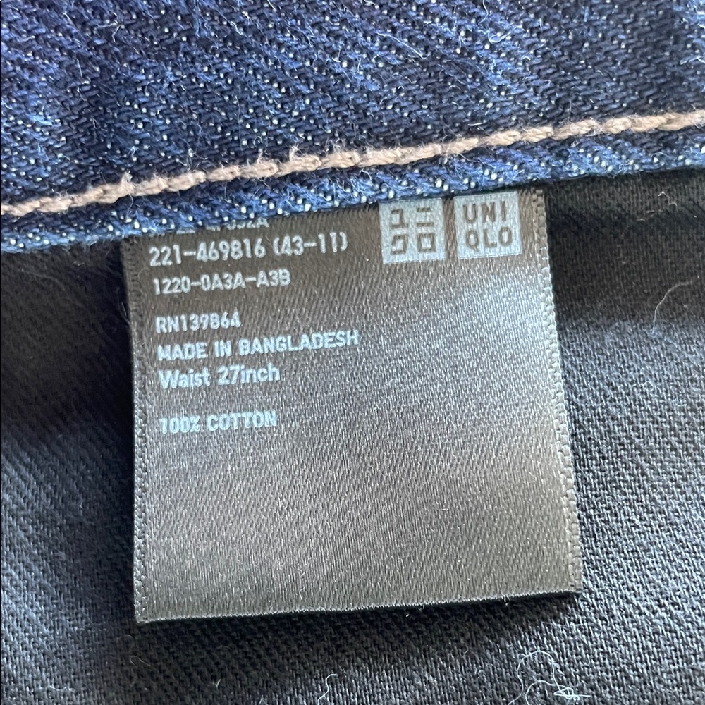 Uniqlo Women's Dark Blue Wide Straight Leg, High Waisted Baggy Jeans size 2 💖 - Picture 9 of 11
